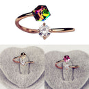 Womens Cubic Zircon Crystal Rhinestone Ring Open Adjustable Fashion Jewelry