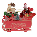 Christmas Music Box Santa Claus Sleigh Xmas Decoration Kids Wind Up Toys Red