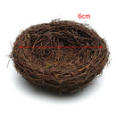 2x Brown Rattan Bird Nest Photo Props Garden Ornament Holiday Decoration
