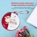 Xmas Santa Claus Round Change Coin Purse Cash Box Candy Gift Storage Bag Zipper