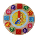 3 In 1 Wooden Shape Sorting Clock Puzzle Lacing Beads Toys for Kids - Lion
