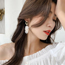 Beauty Women Tassel Round Shell Long Dangle Stud Earrings Party Jewelry Fashion
