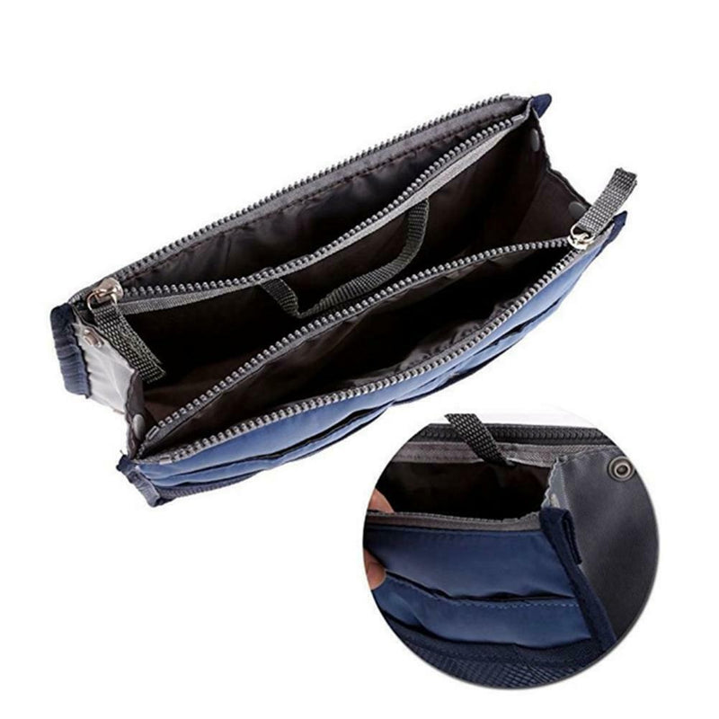 Portable Make Up Organizer Cosmetic Bag Travel Wash Handbag (Dark Blue) A