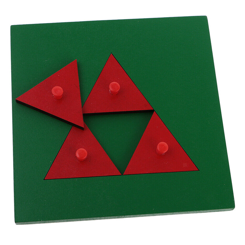 Wooden Montessori Triangle Puzzle Game Sensory Material Training Material DIY