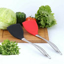 Non-Stick Silicone Cooking Spatula Stainless Steel Handle Wok Shovel Flexib C5E4