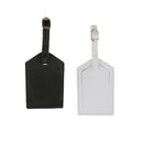 2pcs Black White Leather Luggage Tags Bag Tags Name Address ID Label Card