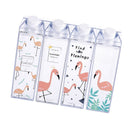 summer flamingos cartoon water milk box drink bottle birthday kid gift OZ