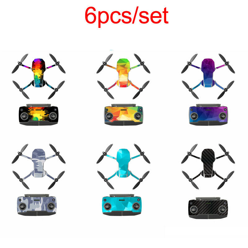 6PCS Waterproof Skin PVC Stickers Body Remote Control Decals For DJI Mavic Mini
