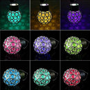 3 Pcs LED Solar Power Glass Ball Crystal Hanging Color Changing Light Decor