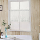4pcs Embroidered Tier Voile Valance Window Sheer Curtain Home Decor