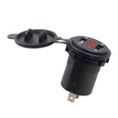 Dual USB Charger Power Outlet Digital Voltmeter Red LED Light 12-24V For Car