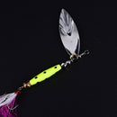 1x fishing lure spoon bait rotating fishing with feather treble hook tackle10g3C