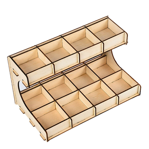 DIY Wooden Paint Rack Ink Storage Organizer 2-layer 12-grid