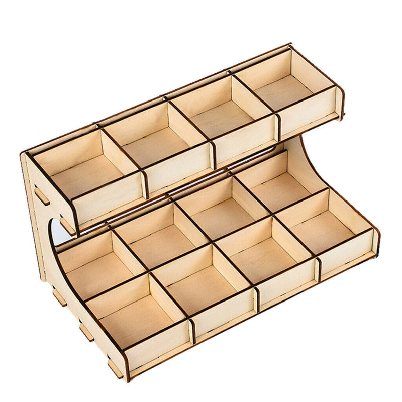 DIY Wooden Paint Rack Ink Storage Organizer 2-layer 12-grid