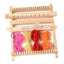 Weaving Loom - 23 x 7 cm Multi-Craft Wooden Weaving Loom with Mixed Yarns,