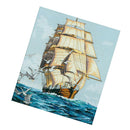 11CT Sailing Boat Stamped Cross Stitch Kit Handmade Needlework Home Decor