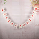 1Pc Linen Party Banner Back To School Hanging Bunting Pull Flag Garland for