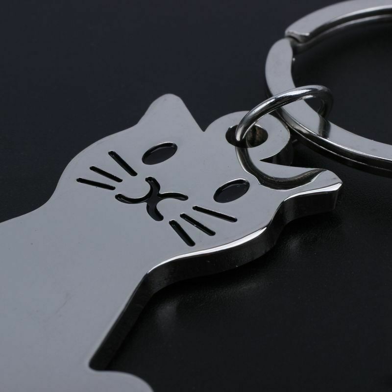 1 Piece Personalized Metal Cat Key Chain ,Key Ring O6K8