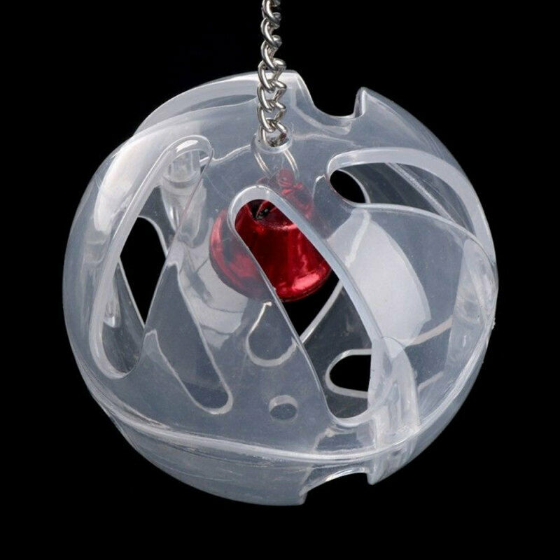 For Treat Parrots Birds Ball Toys Food Feeder Cage Hanging Bell Foraging C RKO