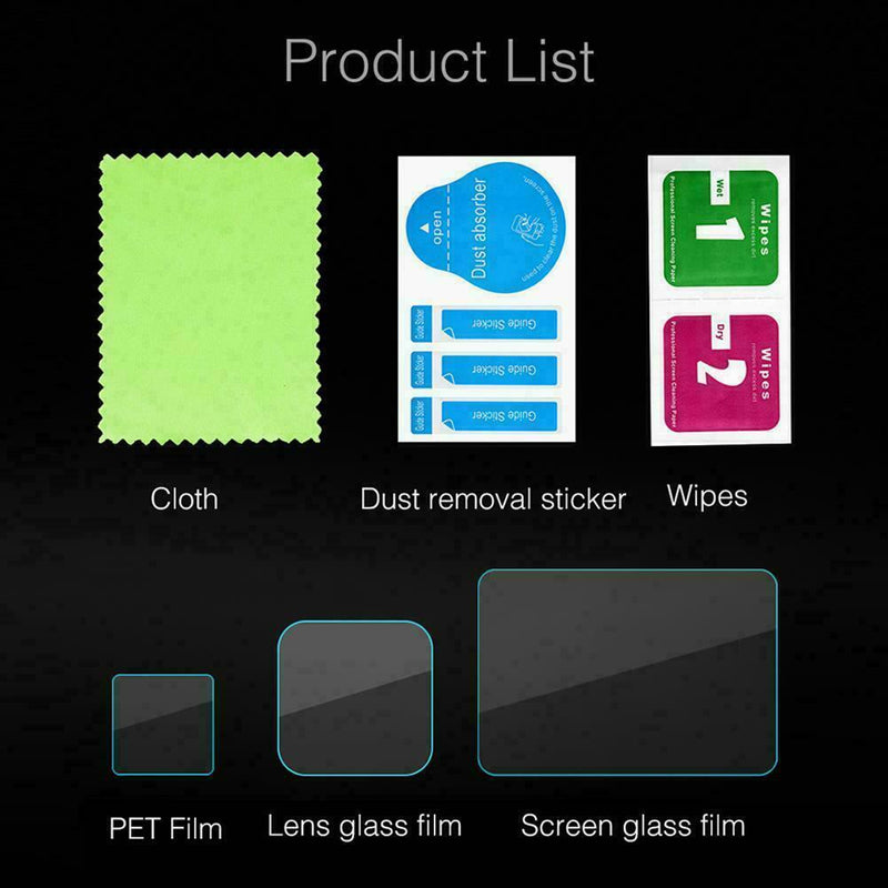 1 Set Tempered Glass Film Dual Screen + Lens Protector White For Go-pro 8 C F5F6