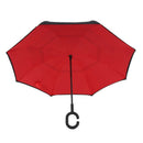 Red Folding Reverse Umbrella Double Layer Inverted Windproof Rain Car Umbre