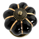 Ceramic Handle Pull Knobs Cabinet Pumpkin Door Cupboard Drawer Locker Black
