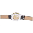 Hot Mechanical Analog Skeleton Golden Dial Mens Sport Leather Wrist Watch G
