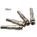 20PCS BNC Q9 Male Plug for RG59 Coaxial Cable CCTV Copper Solderless Connector
