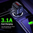 Mini Bluetooth 5.0 FM Transmitter Handsfree Car Kit MP3 Player USB Charger