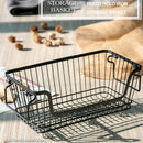 Kitchen Counter Cabinet Fruit Vegetable Iron Art Storage Basket With Handles