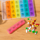 28 Slots Pill Box Weekly 7 Day 7 Color Detachable AM/PM Transparent