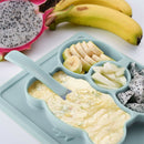 Baby Plate Spoon Set Feeding Food Tableware Kids Suction Dishes Waterproof Plate