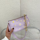 Daisy Handbag Women PU Leather Elegant Shoulder Underarm Totes Bag (Purple)