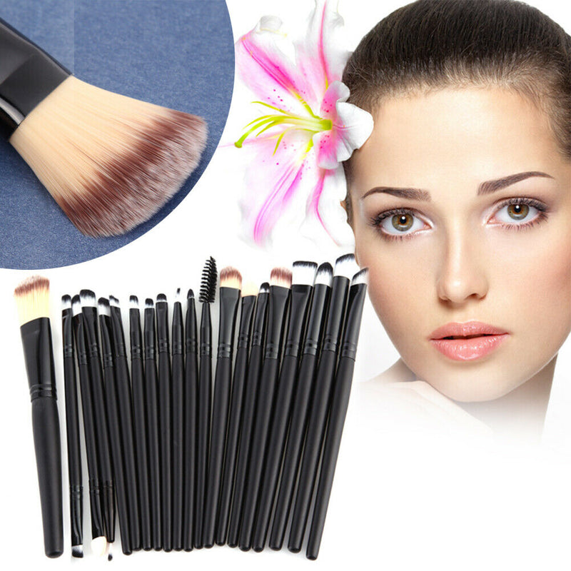Pro 20 Makeup Brushes Foundation Shadow Eyeliner Brush Kit  A