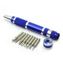 8 In 1 Portable Alloy Screw Driver Pen Set Slotted Phillips Bits Repair Tools