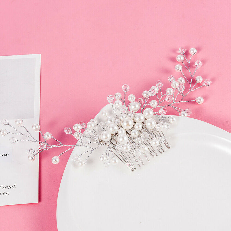 Luxury Bridal Wedding Beautiful Pearls Hair Comb Hair Clip Hair Headpieces new