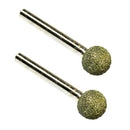 2xDiamond Grinding Head Shank Carving Tools Round 46 Grit12/10mm