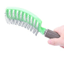 Vented Styling Hair comb Detangling Thick Hair Massage Brush Green