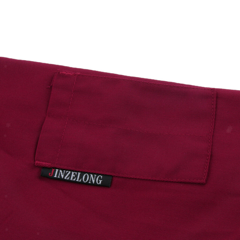 Red Chef Waiter Double-breasted Coat Uniform Long Sleeve Jacket Clothes XXL