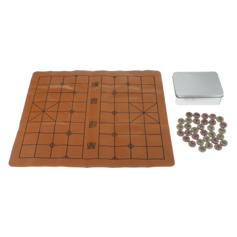 Retro Chinese Zinc Alloy Pieces Chess Xiangqi Board Game For Home Leisure Travel