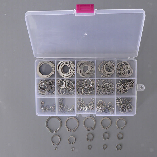 225Pcs Steel External Circlip Retaining Ring Snap Ring Assortment Kit Ã¯Â¼Å’For