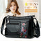 Women Floral Printed Shoulder Bags Multi Pocket Leather Crossbody Handbags