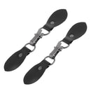 2 Set Black Metal & Leather Sewing Buckle for Bag Making Clothing Decoration