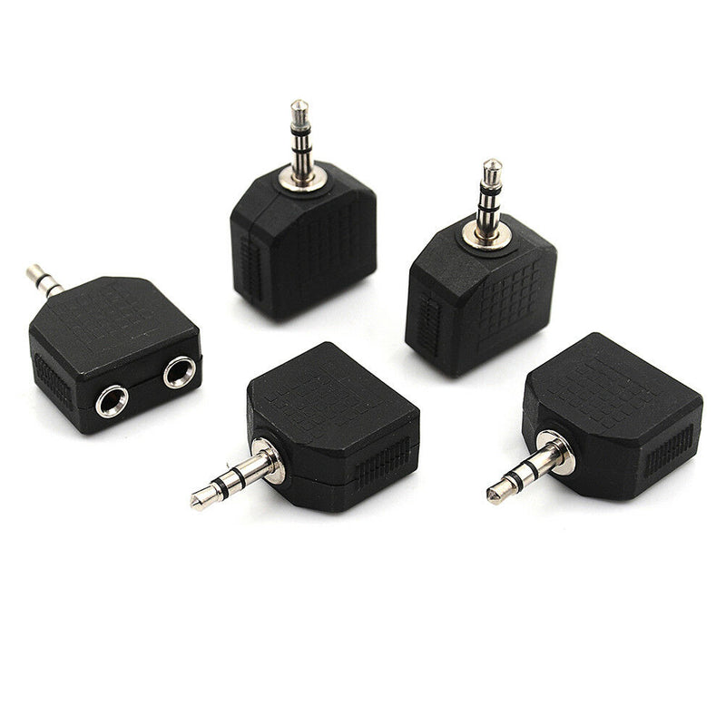5Pcs 3.5mm to dual 2 RCA female male jack Y splitter audio adapter converter JR