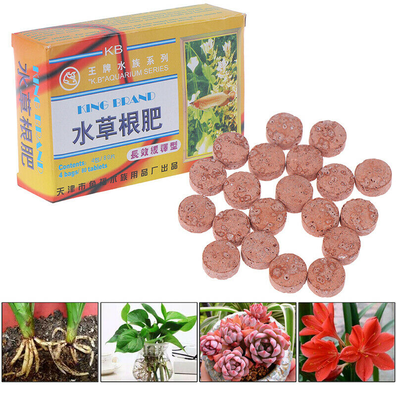 80pcs Aquarium Fish Tank Plant Grass Fertilizer Root Tab Live Water Nutrition 3C