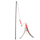 Cat Teaser Wand Toys Feather Rod Kitten Interactive Stick with Bell Pet Supplies