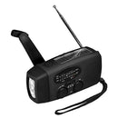 Hand Crank Emergency Solar Radio Phone Charger LED Flashlight for Survival Black