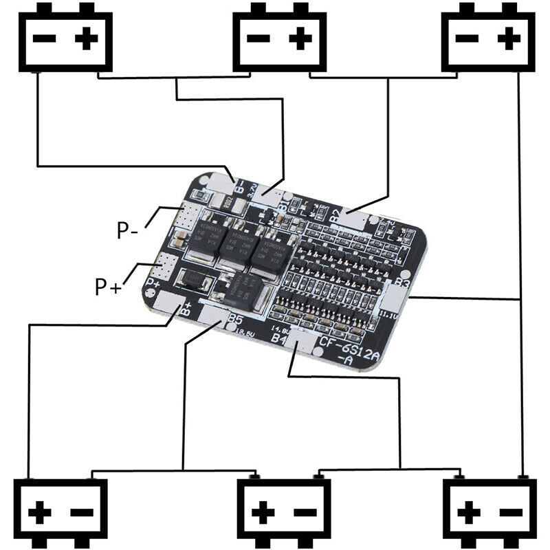 6S 15A 24V PCB BMS Protection Board For 6 Pack 18650 Li-ion Battery Cell Mo Nw