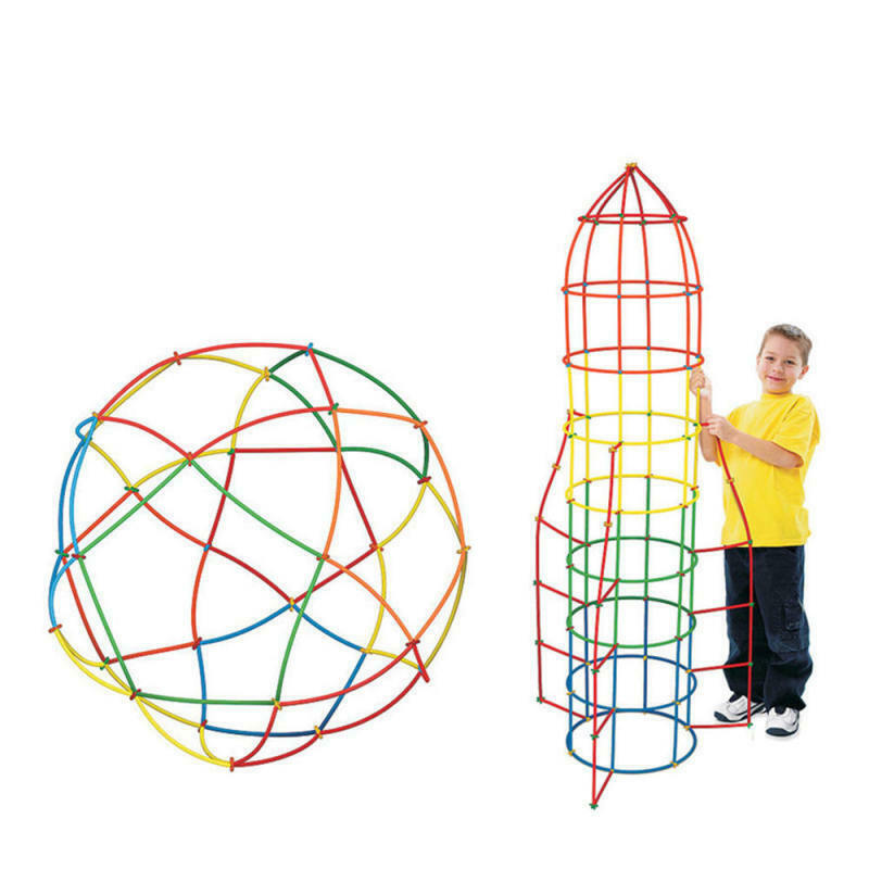 4D Space Puzzle Straw Stitching Splicing Assembly Building Blocks Kids Toys Gift