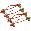 4 Pcs Red Strawberry Decorate Elastic Band Hair Tie for Girls